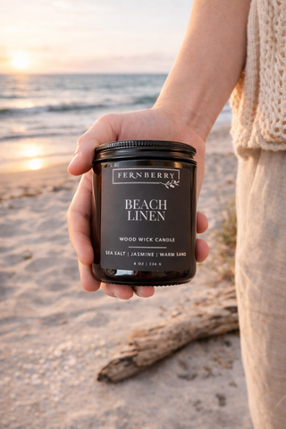 Beach Linen | 8 oz Wood Wick Candle