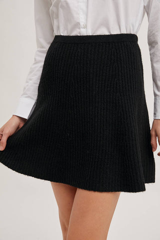 Ribbed Mini Skirt {Black}
