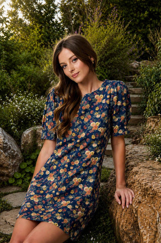 Floral Puff Sleeve Mini Dress
