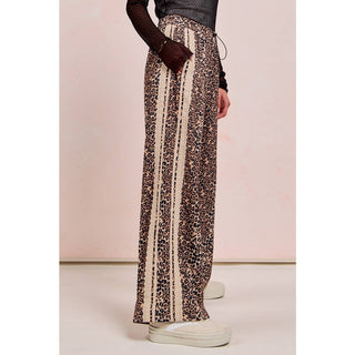 Lace Contrast Cheetah Track Pants