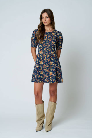 Floral Puff Sleeve Mini Dress