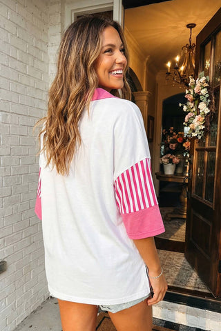 Striped Color Block Patchwork Top