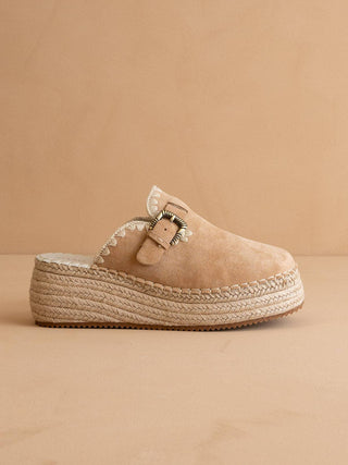 The Edith | Almond Clog Raffia Mule