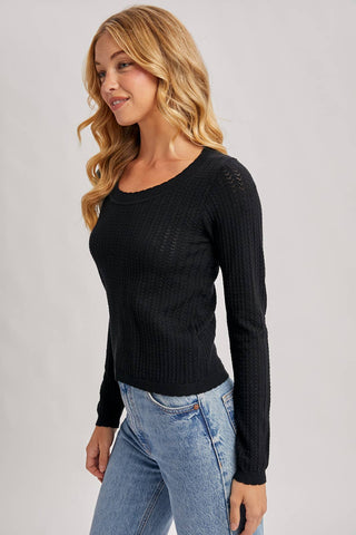 Long Sleeve Pointelle Top