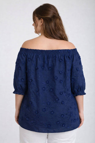 3D Embroidered Floral Top | Curvy