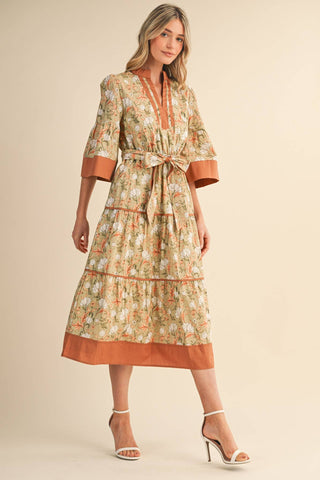 Steel Magnolia Floral Midi Dress