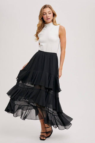 Tiered Ruffle Maxi Skirt