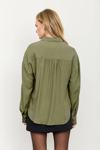 Relaxed Collared Button Down Top