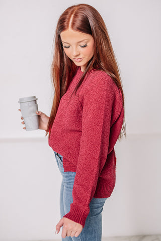 A Chenille Christmas Knit Sweater | Red