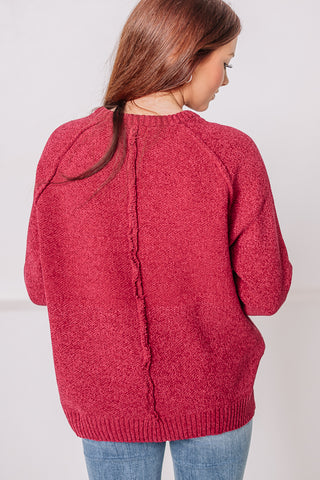 A Chenille Christmas Knit Sweater | Red