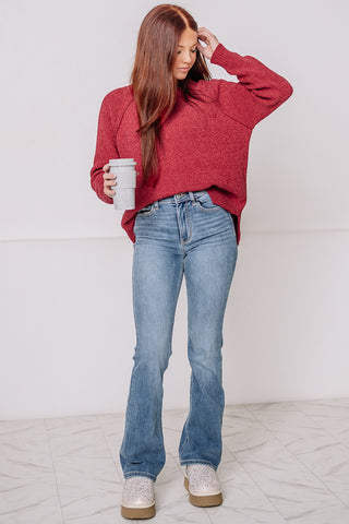 A Chenille Christmas Knit Sweater | Red