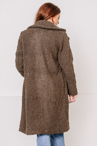 A Cozy Dream Faux Fur Long Coat | Chocolate