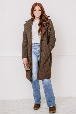 A Cozy Dream Faux Fur Long Coat | Chocolate