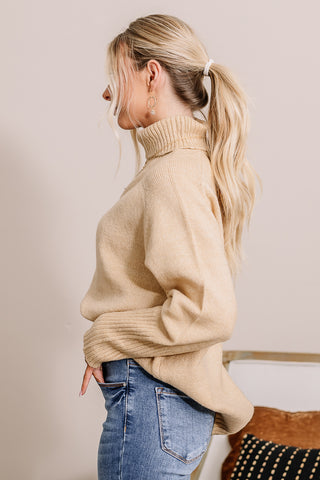 A Cozy Staple Turtle Neck Sweater | Taupe