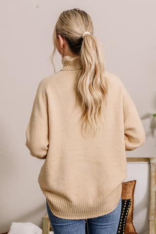 A Cozy Staple Turtle Neck Sweater | Taupe