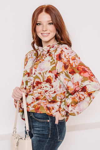 A Floral Arrangement Printed Top