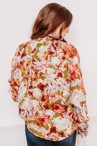 A Floral Arrangement Printed Top