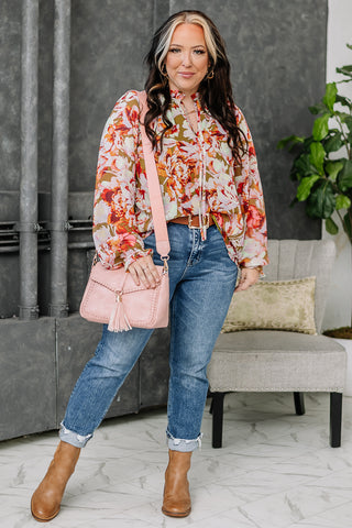 A Floral Arrangement Printed Top