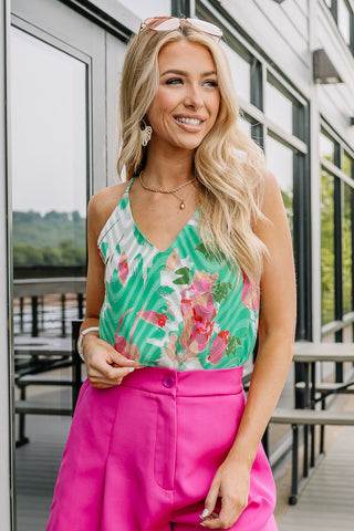 A Tropical Vacation Floral Cami Top