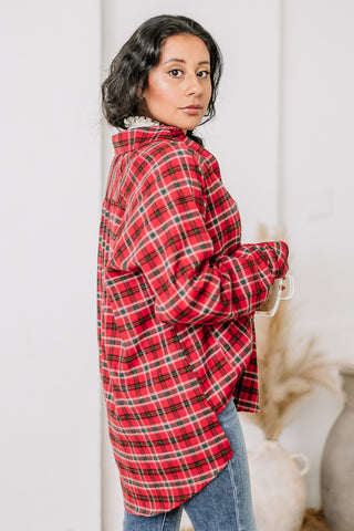 Abri Plaid Flannel Top | Red