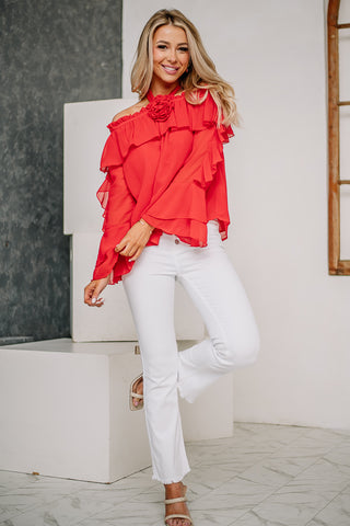 Accept This Rose Off Shoulder Top