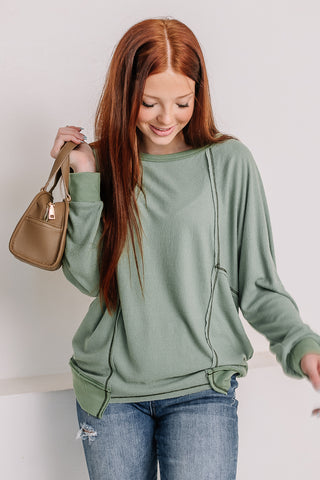 All Is Right Long Sleeve Top | Sage