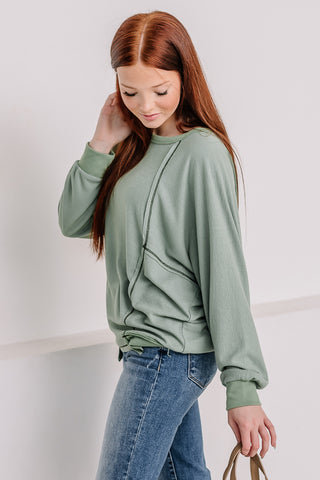 All Is Right Long Sleeve Top | Sage