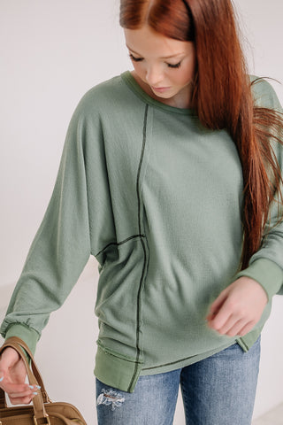 All Is Right Long Sleeve Top | Sage