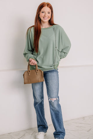 All Is Right Long Sleeve Top | Sage