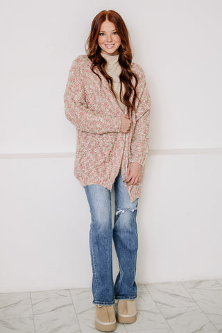 Allure Multi Tone Cardigan | Mauve/Taupe