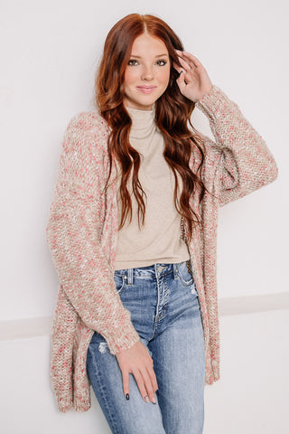 Allure Multi Tone Cardigan | Mauve/Taupe