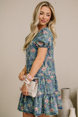 An Old Soul Floral Denim Dress