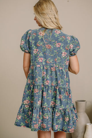 An Old Soul Floral Denim Dress