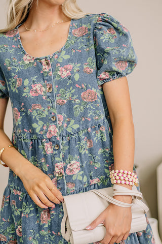 An Old Soul Floral Denim Dress