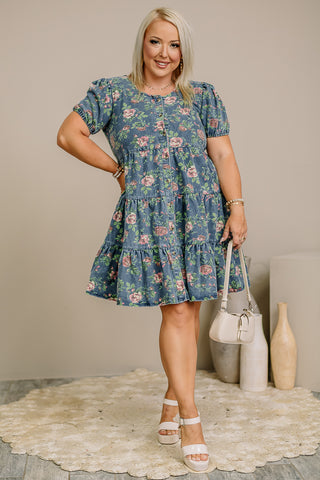 An Old Soul Floral Denim Dress