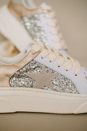 Aria Star Sneakers | Nude/Silver