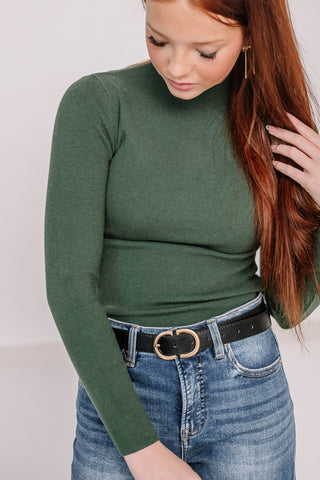 As It Seems Mock Neck Top | Green