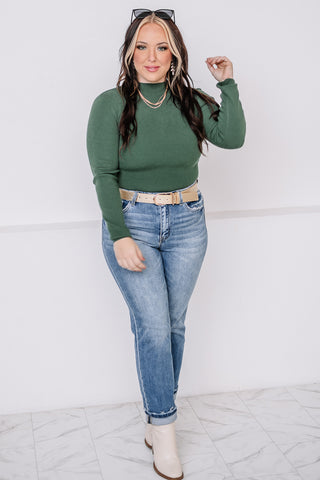 As It Seems Mock Neck Top | Green