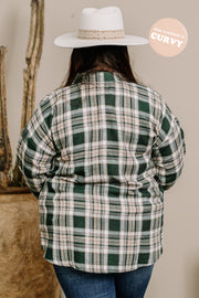 At The Top Flannel Top | Green | Curvy