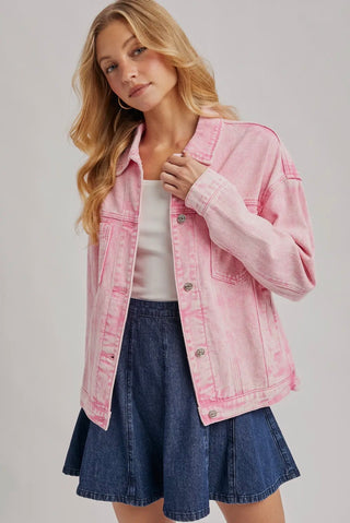 DENIM BUTTON DOWN OVERSIZED JACKET