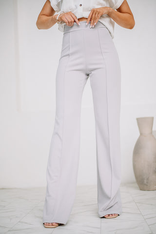 Back To Business Wide Leg Pants | Grey
