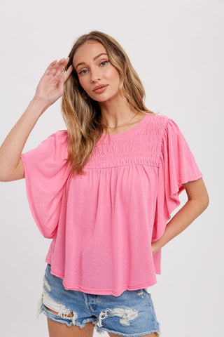 Everyday Flutter Top {Barbie Pink}