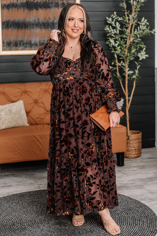 Burnout Velvet Crush Floral Maxi Dress