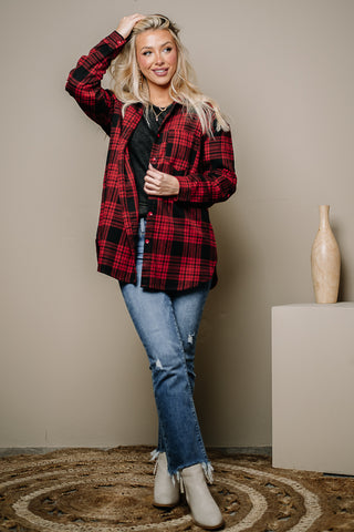 Cabin Fever Plaid Top | Red & Black