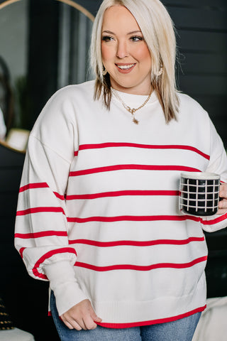 Candy Cane Lane Striped Sweater Top