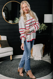 Candy Cane Lane Striped Sweater Top