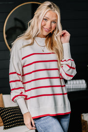 Candy Cane Lane Striped Sweater Top