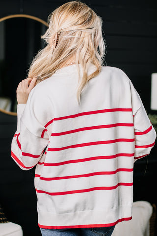 Candy Cane Lane Striped Sweater Top