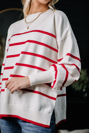 Candy Cane Lane Striped Sweater Top