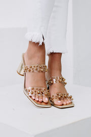 Capri Embellished Heels | Gold